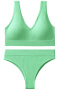 sexy slight stretch 9 colors v-neck padded bras sets size run small_Black_White_Magenta_Light Green_Green