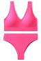 sexy slight stretch 9 colors v-neck padded bras sets size run small_Black_White_Magenta