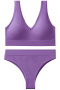 sexy slight stretch 9 colors v-neck padded bras sets size run small_Black_White_Magenta_Light Green_Green_Sky Blue_Light Purple_Purple