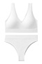 sexy slight stretch 9 colors v-neck padded bras sets size run small_Black_White