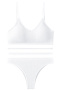 sexy slight stretch 9 colors contrast color padded bras sets size run small_Black_White