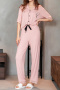 slight stretch 4 colors lace trim letter embroidery loungewear_Black_White_Dark Gray_Pink