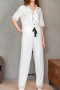 slight stretch 4 colors lace trim letter embroidery loungewear_Black_White