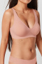 sexy slight stretch 6 colors solid color v-neck traceless padded bras_Black_Pink