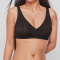 sexy slight stretch 6 colors solid color v-neck traceless padded bras_Black