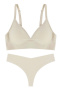 sexy slight stretch 6 colors solid color padded bras sets_Black_Pink_Green_Beige