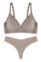 sexy slight stretch 6 colors solid color padded bras sets_Black_Pink_Green_Beige_Brown