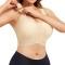 sexy plus size high stretch pure color hook buckle crop vest shapewear_Black_Nude