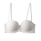 sexy plus size slight stretch solid color traceless padded bras(asia size)_Black_White