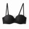 sexy plus size slight stretch solid color traceless padded bras(asia size)_Black