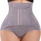 sexy plus size stretch lace 3-row hook buckle tummy control shorts shapewear_Light Purple