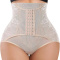 sexy plus size stretch lace 4 colors 3-row hook buckle shorts shapewear_Black_White_Beige