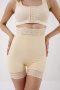sexy plus-size high stretch patchwork lace solid color lift hip shapewear shorts_Black_Beige