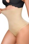sexy plus size high stretch high waist tightening shaping panties_Black_Beige