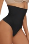sexy plus size high stretch high waist tightening shaping panties_Black