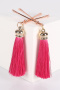 one pair new sexy sm 4 colors tassels decor nipple clamps_Black_Pink_Magenta