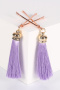 one pair new sexy sm 4 colors tassels decor nipple clamps_Black_Pink_Magenta_Light Purple