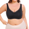 sexy plus size slight stretch 3 colors lace stitching crop vest shapewear_Black