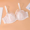 sexy plus size slight stretch see-through lace with underwire bras_Black_White