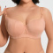 sexy plus size slight stretch solid color gather padded bras_Black_Nude
