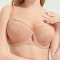 sexy plus size slight stretch mesh with underwire bras_Black_Nude