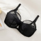 sexy plus size slight stretch mesh with underwire bras_Black