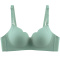 sexy slight stretch 4 colors solid color gather padded bras(size run small)_Black_Green