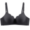 sexy slight stretch 4 colors solid color gather padded bras(size run small)_Black