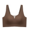 sexy slight stretch 4 colors solid color traceless padded bras(size run small)_Black_Beige_Brown