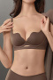 sexy slight stretch glossy solid color padded bras(size run small)_Black_White_Brown