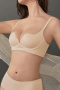 sexy slight stretch glossy solid color padded bras(size run small)_Black_White_Brown_Nude