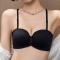 sexy slight stretch 4colors solid color front buckle padded bras(size run small)_Black