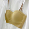 sexy slight stretch 4 colors traceless gather padded bras(size run small)_Black_Deep Yellow