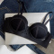 sexy slight stretch 4 colors glossy gather padded bras(asia size)_Black