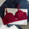 sexy slight stretch 4 colors glossy gather padded bras(asia size)_Black_Pink_Rose Red