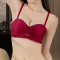 sexy slight stretch 4 colors shirring padded bras(asia size)_Black_Gray_Rose Red