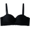 sexy slight stretch 4 colors shirring padded bras(asia size)_Black