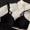 sexy slight stretch 5 colors solid color padded bras(asia size)_Black