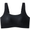sexy plus size slight stretch solid color padded bras(size run small)_Black