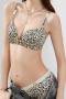 sexy slight stretch 3 colors leopard printing padded bras(asia size)_Gray_Pink_Beige