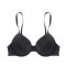 new plus-size slight stretch 3-color gather traceless with underwire padded bras_Black