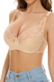 sexy high stretch 3-color gather traceless with padded underwire lace bras_Black_White_Beige