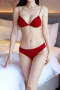 sexy slight stretch 5 colors solid color padded bras sets_Black_White_Gray_Rose Red