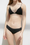 sexy slight stretch 5 colors solid color padded bras sets_Black