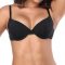 new sexy plus-size slight stretch traceless padded underwire bras (asia size)_Black