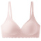 sexy slight stretch 4 colors solid color traceless padded bras_Black_Pink