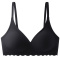 sexy slight stretch 4 colors solid color traceless padded bras_Black