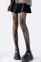 sexy high stretch 9 colors lace flower see-through tights_Black