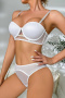 sexy stretch 3 colors mesh stitching padded underwire bra & panty set_Black_White