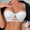 sexy slight stretch 3 colors fishnet stitching padded underwire bra_Black_White